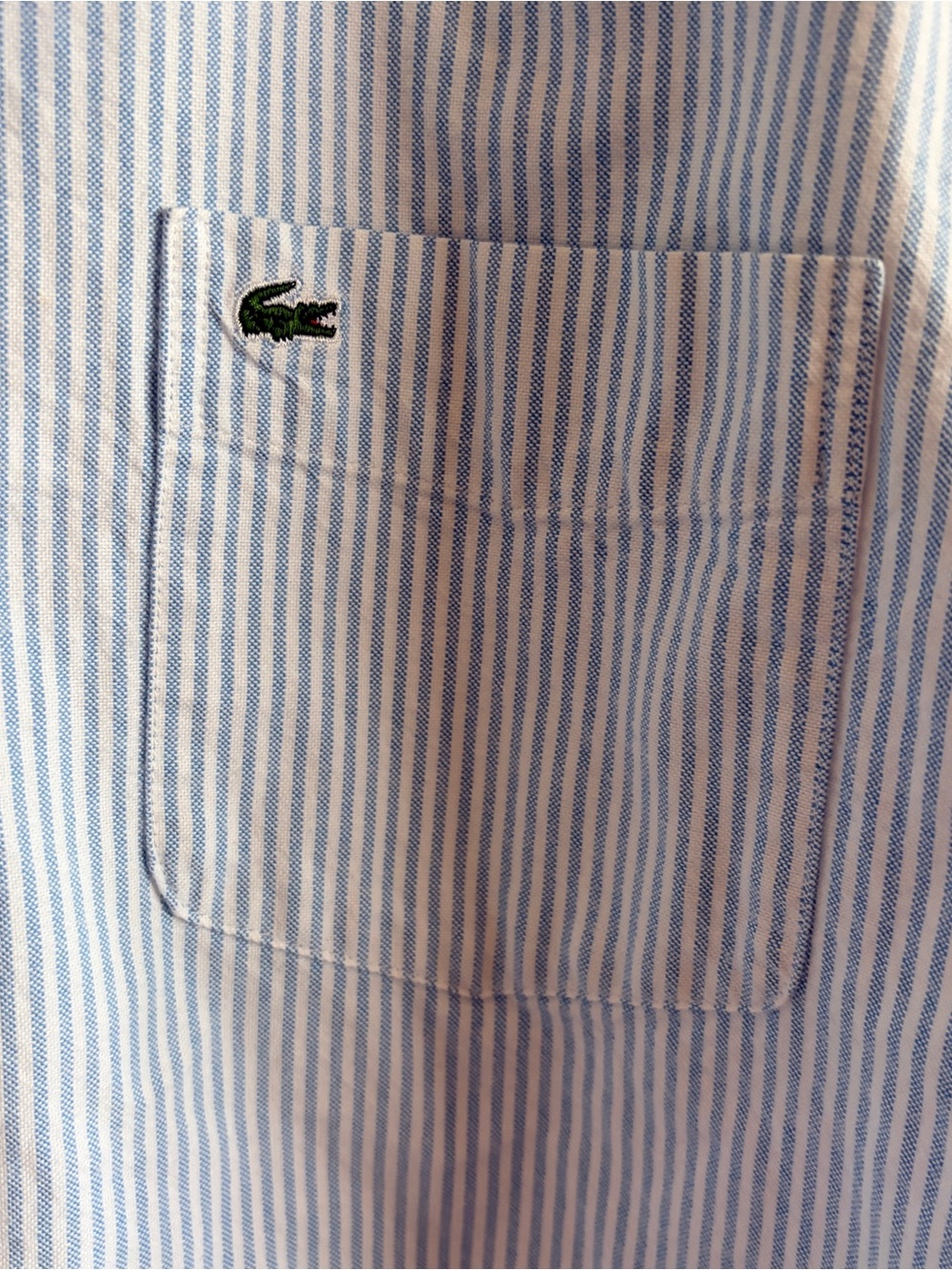 Lacoste Light Blue and White Pinstripe Button-Up Shirt - Picture 8 of 9